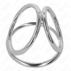 anneau pénis en métal triple chrome 3,8 cm à 5 cm modèle 2
