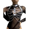 953737 harnais de poitrine avec anneaux et chaînes argent taille unique