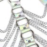 953737 harnais de poitrine avec anneaux et chaînes argent taille unique