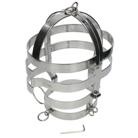 masque avec collier en acier