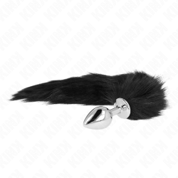 plug anal taille m 8 x 3,5 cm avec queue synthétique 40 cm noir