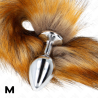 plug anal taille m 8 x 3,5 cm avec queue synthétique 40 cm marron