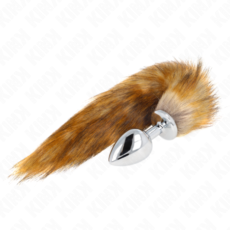 plug anal taille l 10 x 4 cm avec queue synthétique 40 cm marron