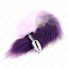 plug anal taille s 7 x 3 cm avec queue synthétique 40 cm violet
