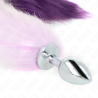 plug anal taille s 7 x 3 cm avec queue synthétique 40 cm violet