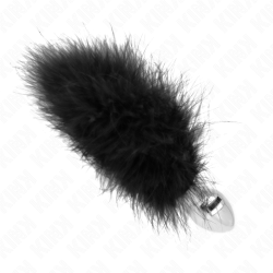 plug anal en acier inoxydable 11 x 7 cm avec plume 11 cm