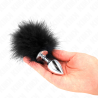 plug anal en acier inoxydable 11 x 7 cm avec plume 11 cm