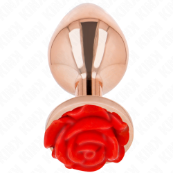 plug anal or rose avec rose rouge l