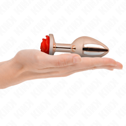 plug anal or rose avec rose rouge l