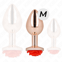 plug anal or rose avec rose rouge m