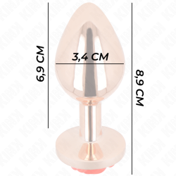 plug anal or rose avec rose rouge m