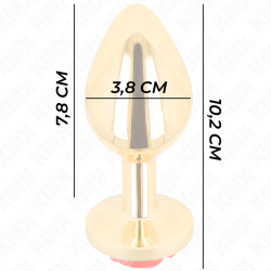 plug anal or rose rouge taille l
