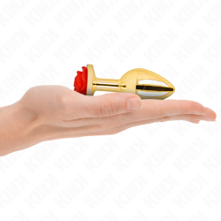 plug anal or rose rouge taille m