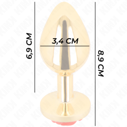 plug anal or rose rouge taille m