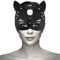 masque en cuir vegan avec oreilles de chat