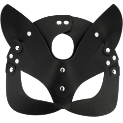 masque en cuir vegan avec oreilles de chat