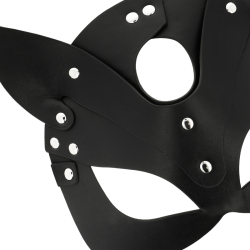 masque en cuir vegan avec oreilles de chat