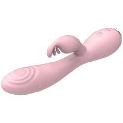 vibrateur magic stick avec lapin - rose clair