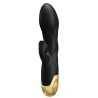 vibrateur de luxe rechargeable noir plaqué or