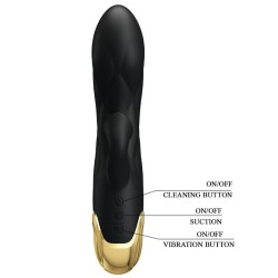 vibrateur de luxe rechargeable noir plaqué or