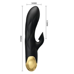 vibrateur de luxe rechargeable noir plaqué or