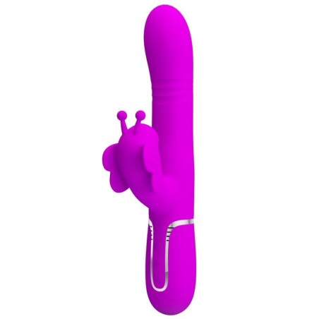 vibrateur multifonction lapin 4 en 1 papillon fuchsia