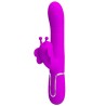 vibrateur multifonction lapin 4 en 1 papillon fuchsia