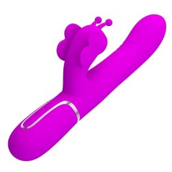 vibrateur multifonction lapin 4 en 1 papillon fuchsia