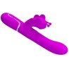 vibrateur multifonction lapin 4 en 1 papillon fuchsia