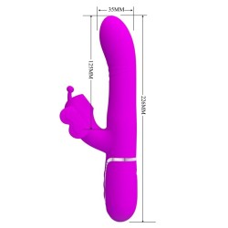 vibrateur multifonction lapin 4 en 1 papillon fuchsia