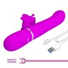 vibrateur multifonction lapin 4 en 1 papillon fuchsia