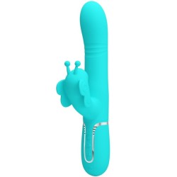 vibrateur multifonction lapin 4 en 1 papillon aqua vert