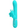 vibrateur multifonction lapin 4 en 1 papillon aqua vert