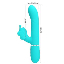 vibrateur multifonction lapin 4 en 1 papillon aqua vert