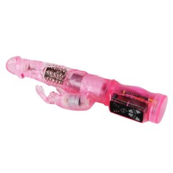 mini rotateur lapin rose avec superstimulateur