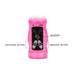 mini rotateur lapin rose avec superstimulateur
