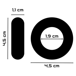 anneau pénis super flexible et résistant 4,5cm noir