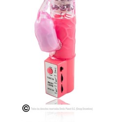 rotateur de lapin rose avec superstimulateur