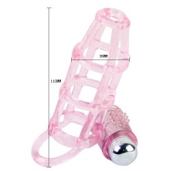 couverture et anneau en silicone sweet 10 rythmes pour le pénis rose
