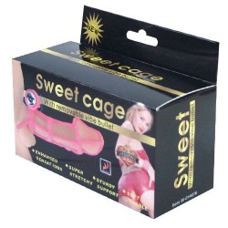 couverture et anneau en silicone sweet 10 rythmes pour le pénis rose