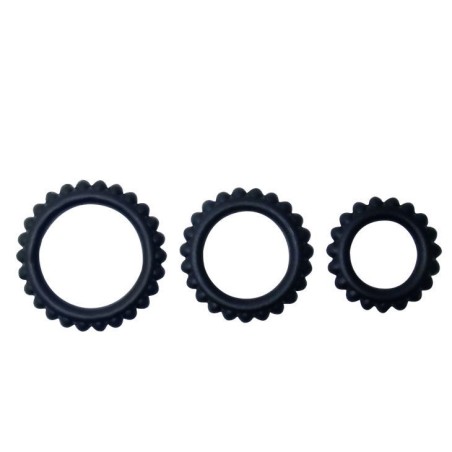 titan set 3 pcs cock ring noir 2.8 + 2.4 + 1.9 cm