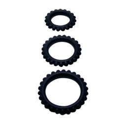 titan set 3 pcs cock ring noir 2.8 + 2.4 + 1.9 cm