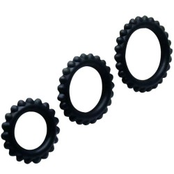 titan set 3 pcs cock ring noir 2.8 + 2.4 + 1.9 cm