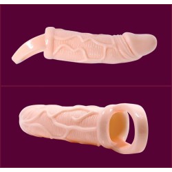 gaine dextension de pénis avec vibration et sangle pour testicules 13.5 cm
