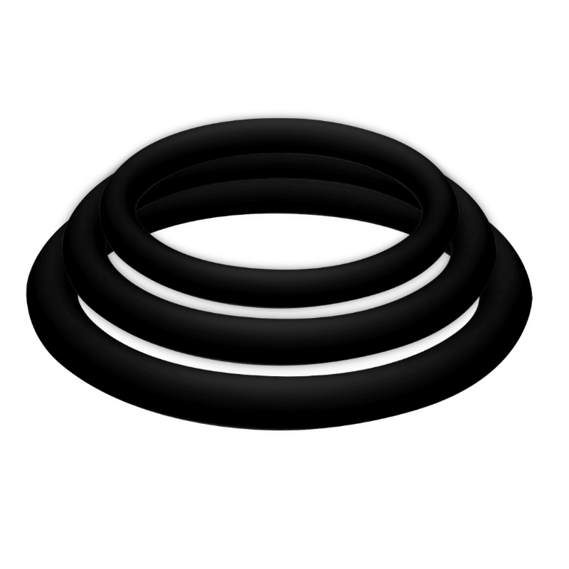 plus lot de 3 anneaux noir - s, m, l plus lot de 3 anneaux noir - s, m, l
