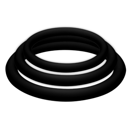 plus lot de 3 anneaux noir - s, m, l