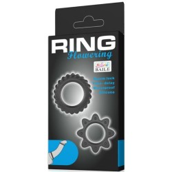 kit 2 anneaux fleuri en silicone