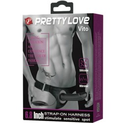 vito strap on avec gode creux et vibration 17.3 cm
