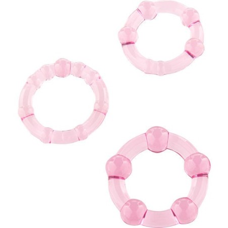 ensemble de trois anneaux pénis rose