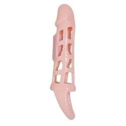couverture dextension de pénis avec vibration et sangle naturelle 13,5 cm